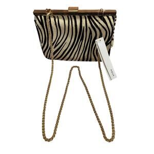 Aqua Zebra-Print Frame Crossbody – 100% Exclusive Color Black/White NIP
